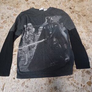 Star Wars Boy's Long Sleeve Tee Medium Black & Gray